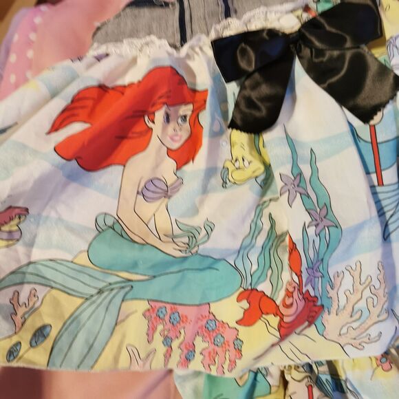 Size Women Extra Small Disney Denim Scarf Top Glamorous Jane Ariel Mermaid Gyaru - Picture 5 of 16